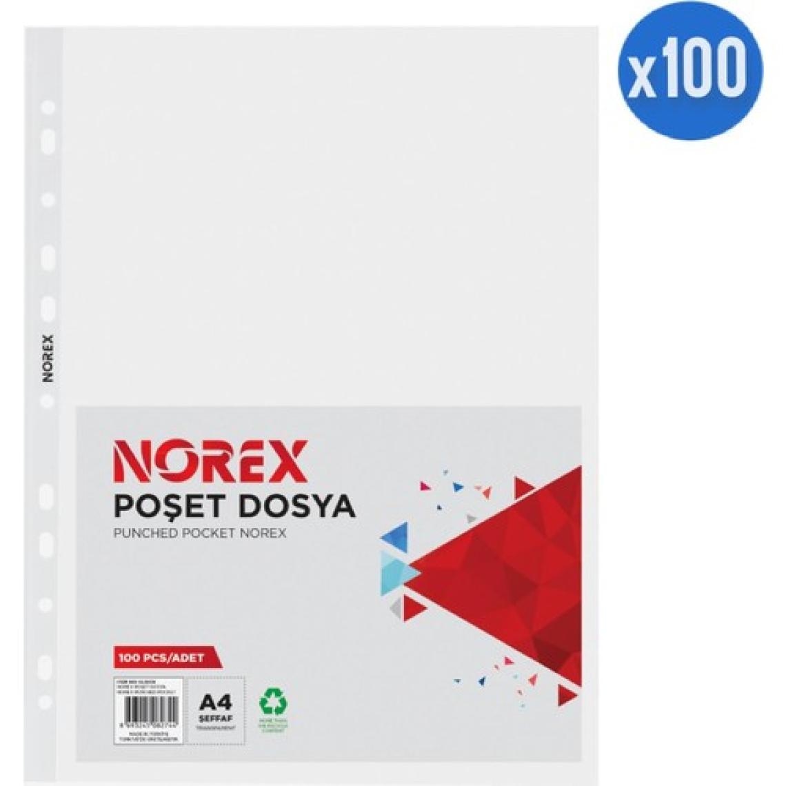 Norex UL100X A4 Poşet Dosya 100'LÜ Paket