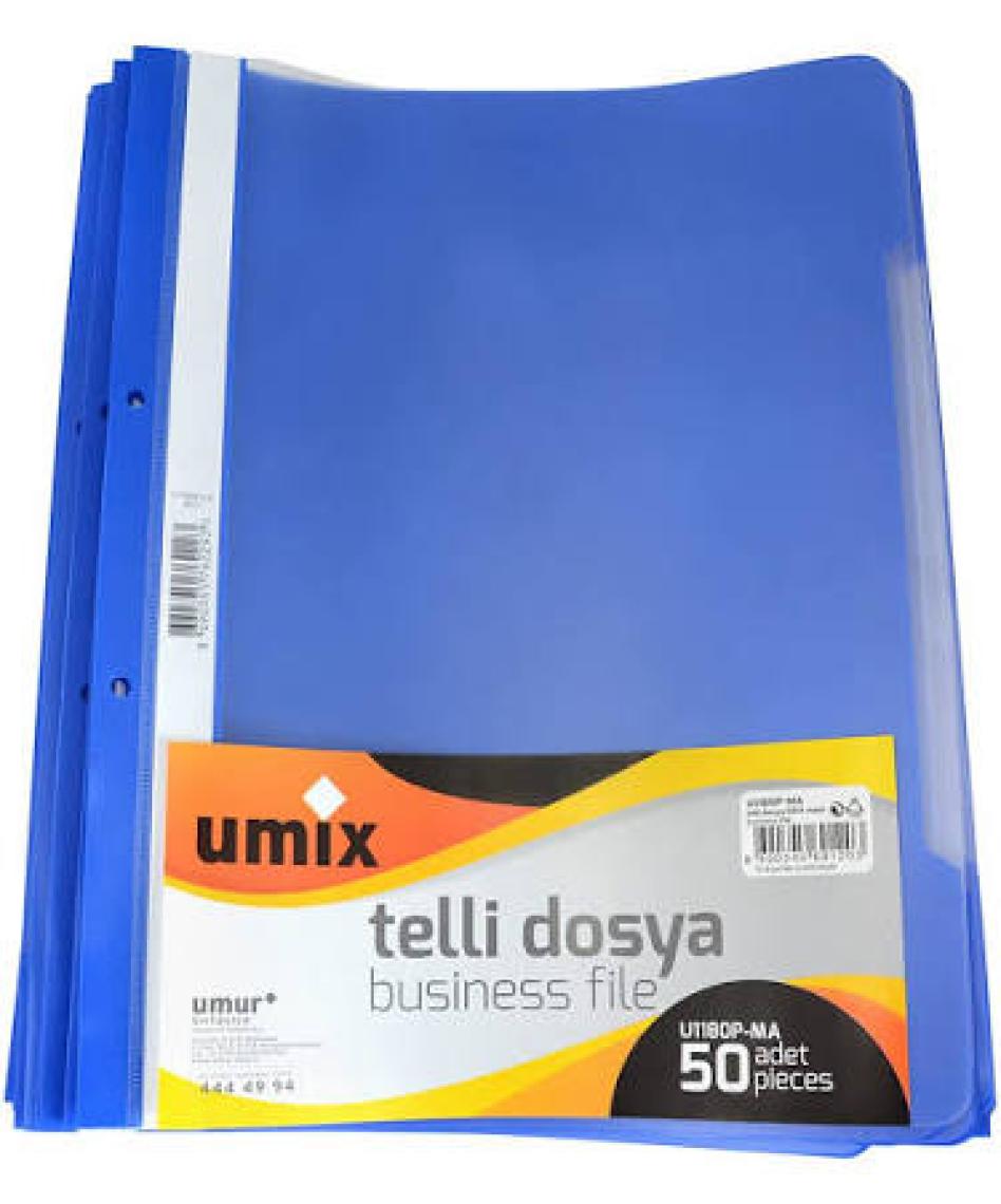 Umix Telli Dosya A4 Plus Mavi 50'li