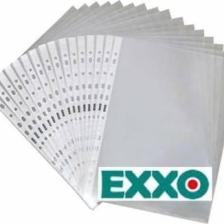 Exxo Kristal Delikli Poşet Dosya Mavi Şeritli A4 90 Mikron - 100 Adet