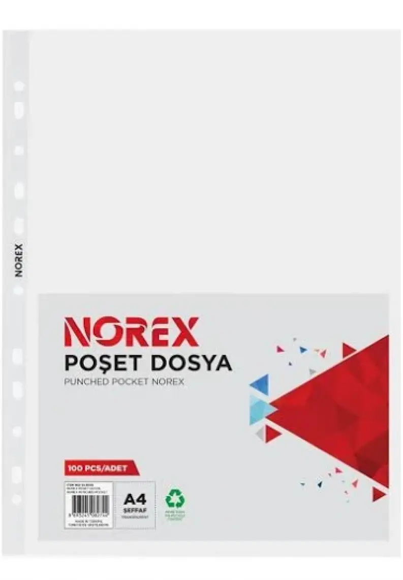 Norex UL100X A4 Poşet Dosya 100'LÜ Paket
