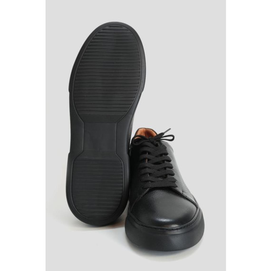 Lufian Tommy Erkek Deri Sneaker Ayakkabı Siyah