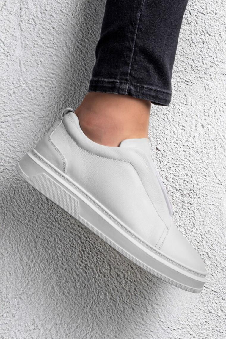 Ducavelli Espo Erkek Hakiki Deri Sneaker, Lastikli Sneaker, Hakiki Deri Sneaker, Erkek Sneaker