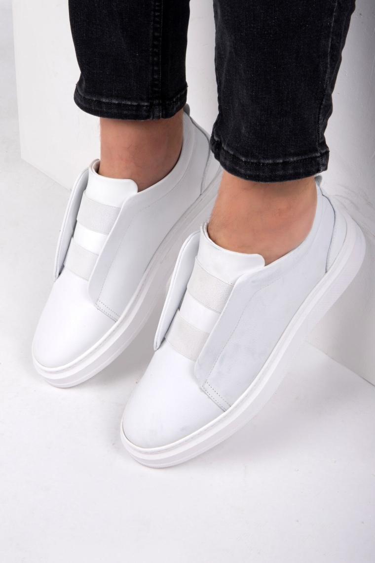 Ducavelli Espo Erkek Hakiki Deri Sneaker, Lastikli Sneaker, Hakiki Deri Sneaker, Erkek Sneaker
