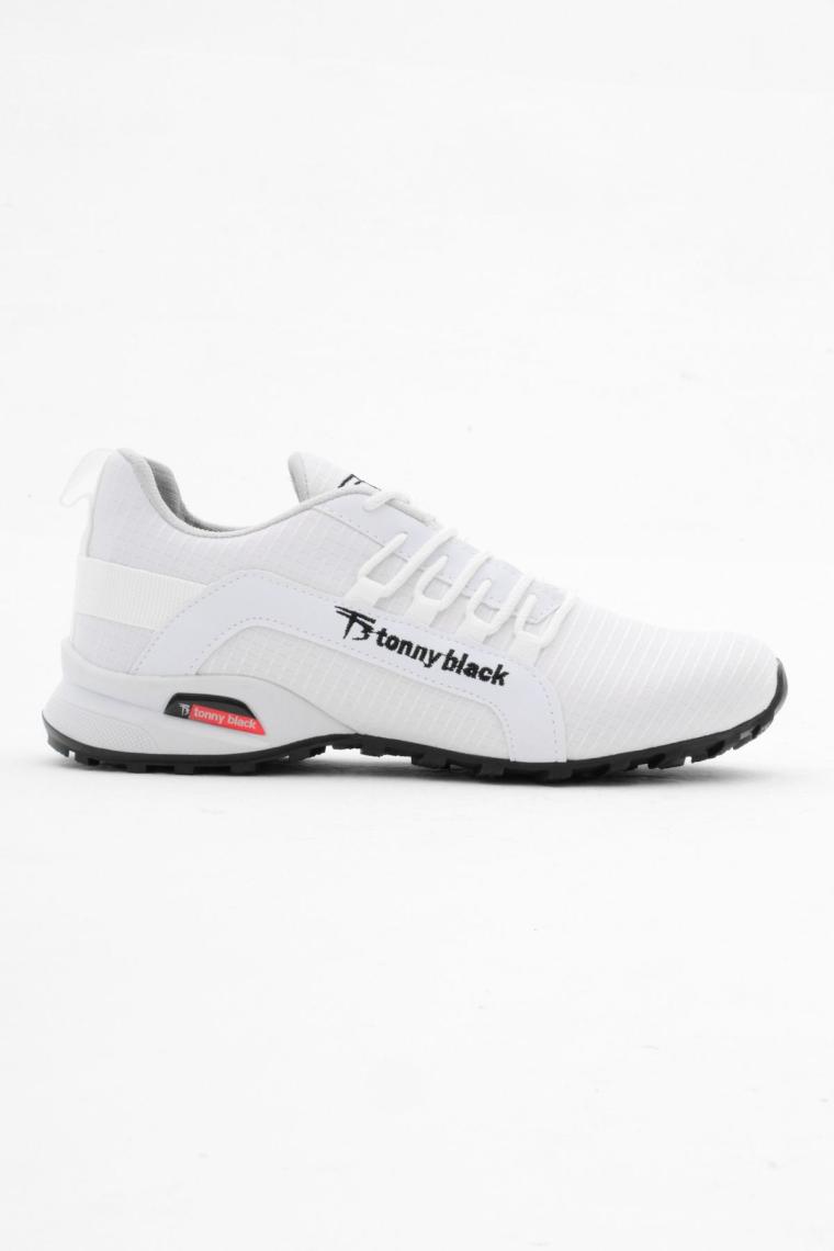 Tonny Black Erkek Beyaz Rahat Kalıp Termo Taban Bağcıklı Sneaker