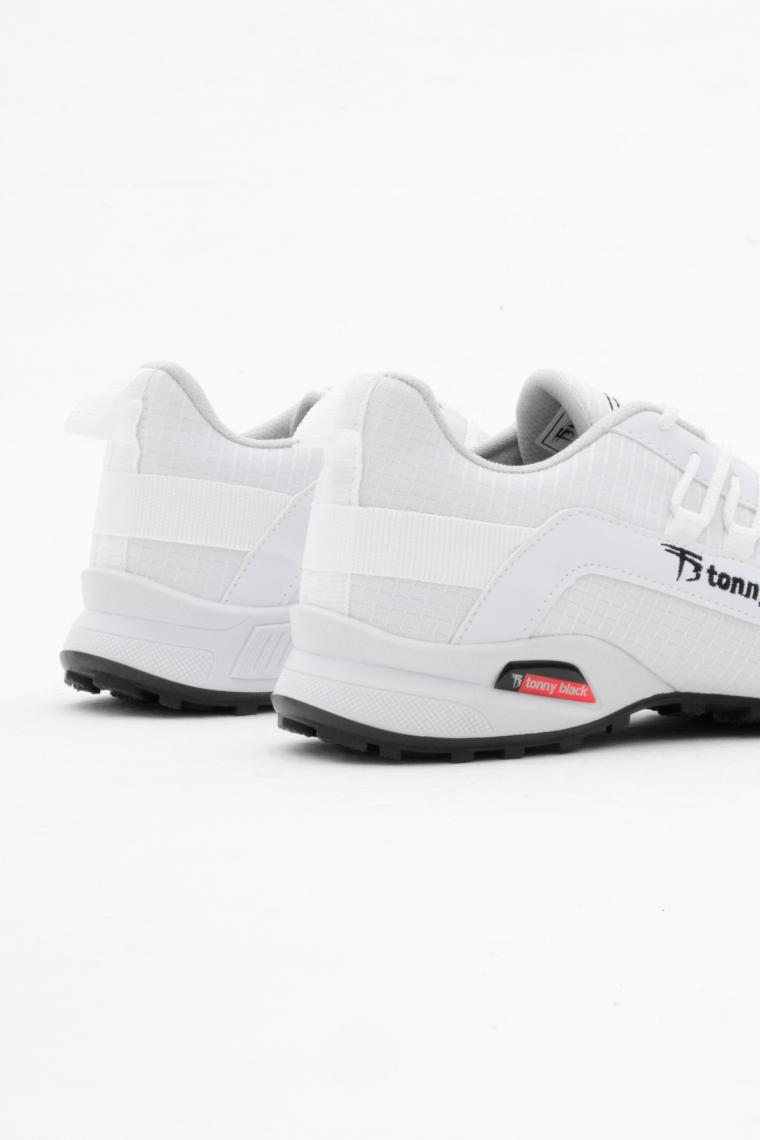 Tonny Black Erkek Beyaz Rahat Kalıp Termo Taban Bağcıklı Sneaker
