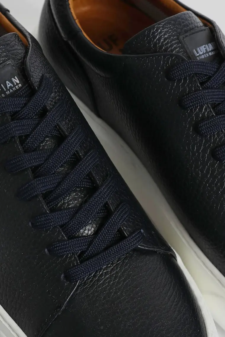 Lufian Tommy Erkek Deri Sneaker Ayakkabı Siyah