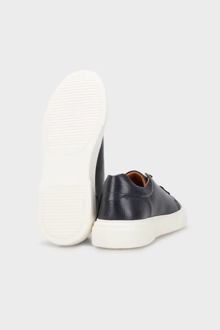 Lufian Tommy Erkek Deri Sneaker Ayakkabı Siyah