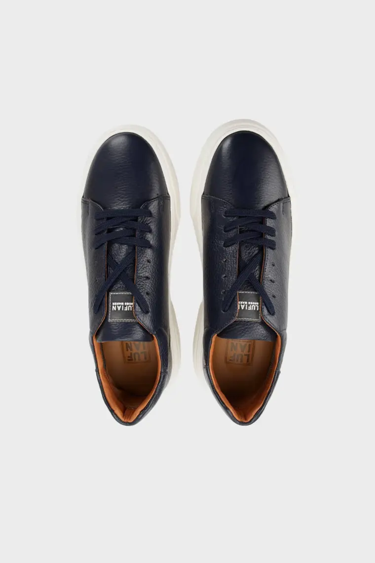 Lufian Tommy Erkek Deri Sneaker Ayakkabı Siyah