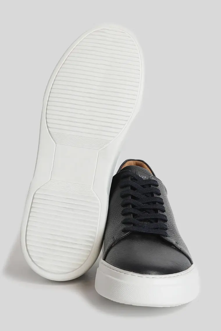 Lufian Tommy Erkek Deri Sneaker Ayakkabı Siyah