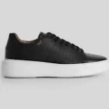 Lufian Tommy Erkek Deri Sneaker Ayakkabı Siyah