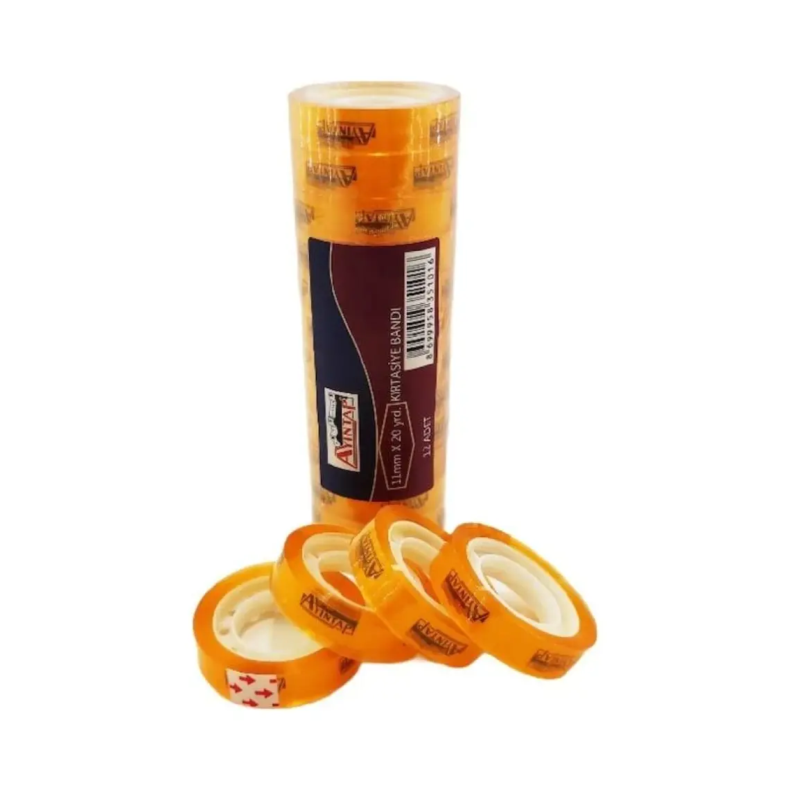 Ayıntap 11 mm x 20 Yrd. Şeffaf Ofis Para Bandı 12'li Paket