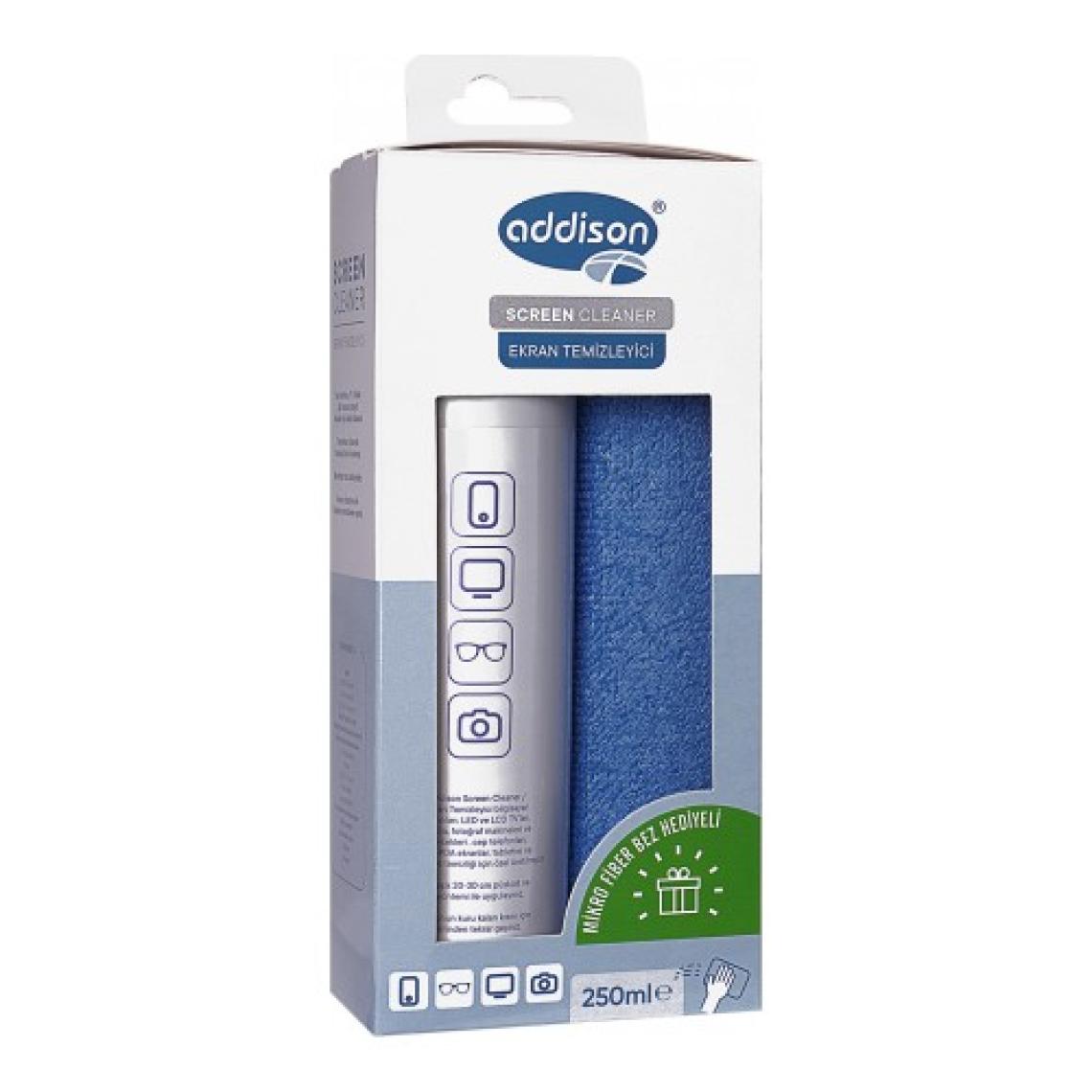 Addison 300871 Ekran Temizleyici Sprey 250ML + Mikrofiber Bez
