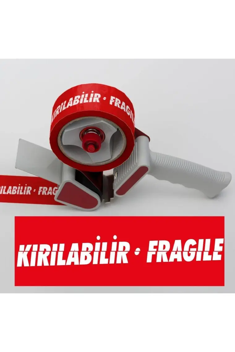 Fragile Kırılır Uyarılı Baskılı Koli Bandı Boy:66mt En:50mm 6 Adet