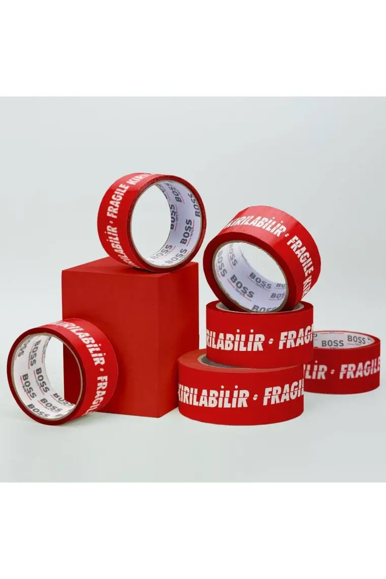 Fragile Kırılır Uyarılı Baskılı Koli Bandı Boy:66mt En:50mm 6 Adet