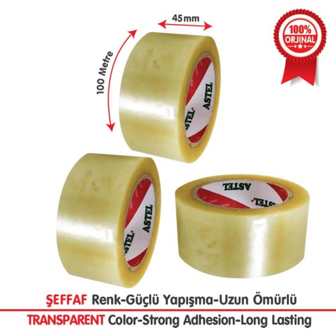 Astel Koli Bandı 45 X 100 Şeffaf Bant 6'lı Paket