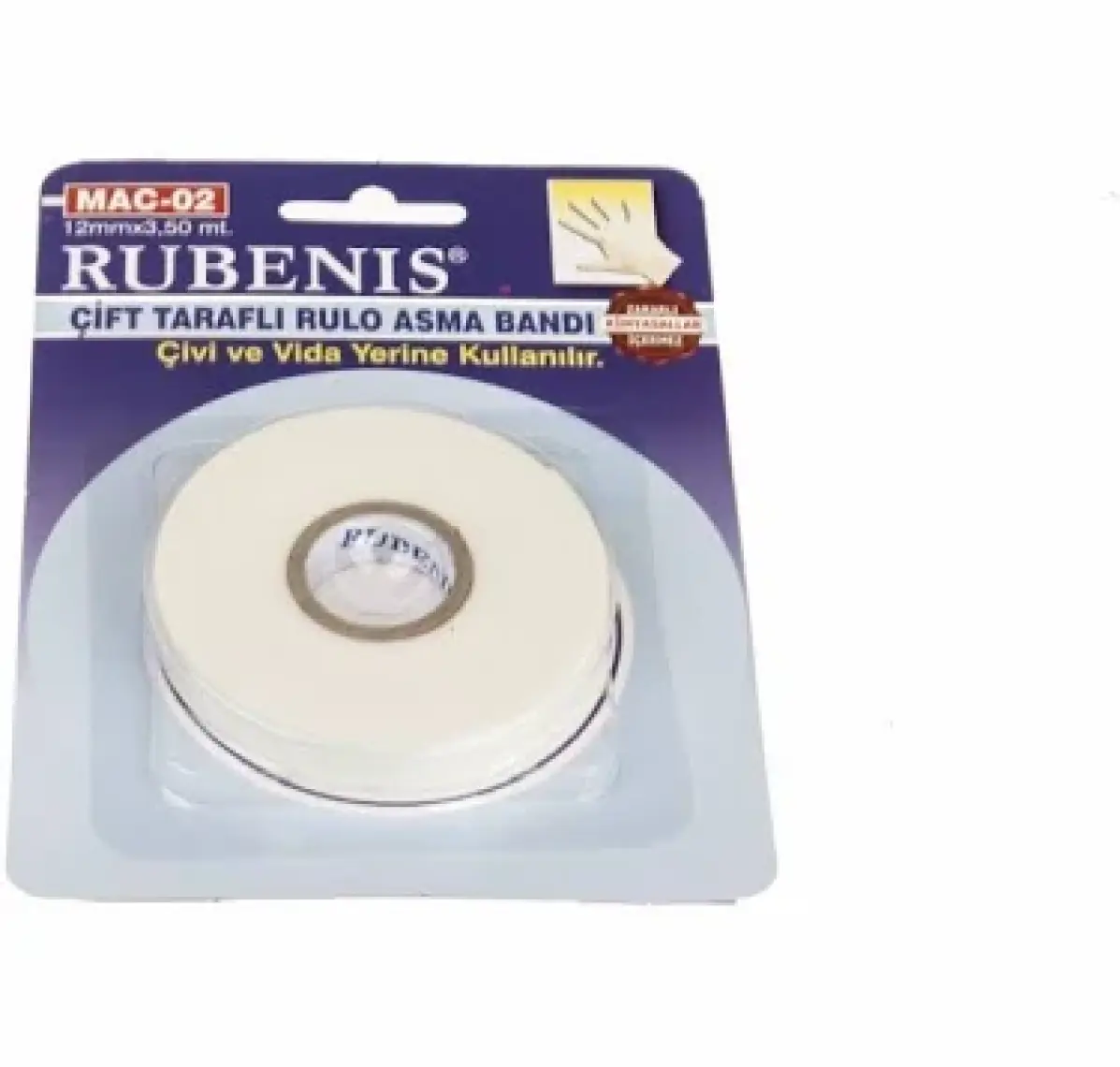 12mmx3,5mt Çift Taraflı Rulo Asma Bandı Mac-02
