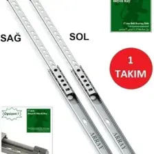 Array Teleskopik Ince Bilyalı Çekmece Rayı 17 mm 502 mm