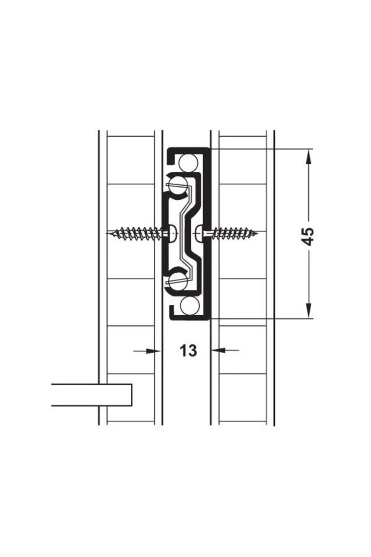 Hafele Frenli Bilyalı Teleskopik Ray  45mmx45cm