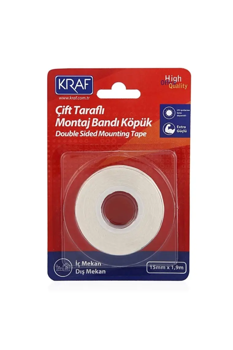 Kraf Montaj Bandı Çift Taraflı Köpük  15MM x 1,9m 2510G