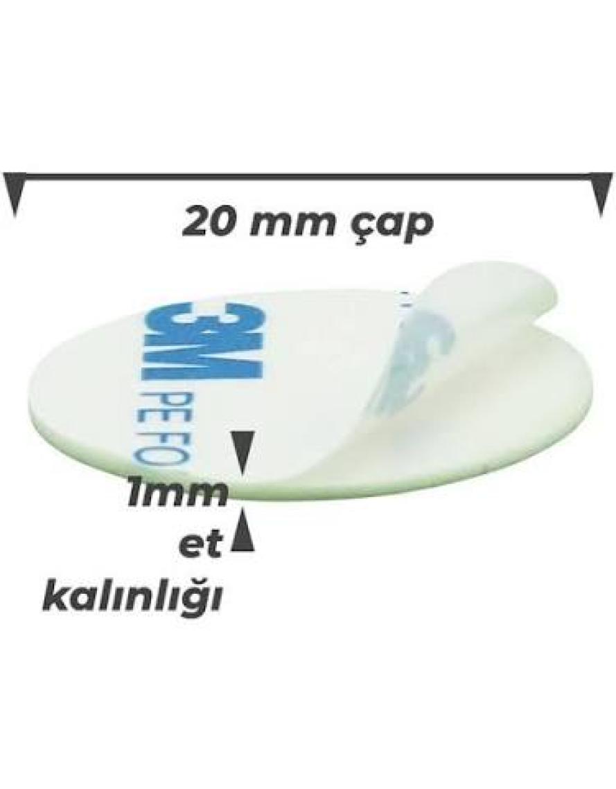 3M Çok Güçlü Akrilik Köpük Bant 100 Adet Hazır Kesim 20MM Çap
