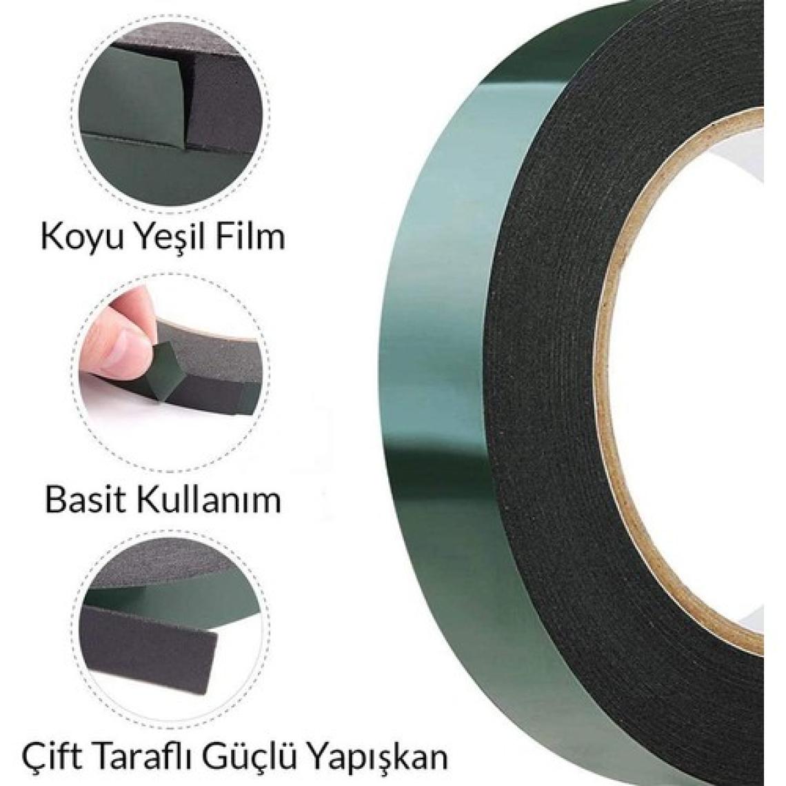 Badem10 Çift Taraflı Yapıştırıcı Yapıştırma Köpük Bant Eva Montaj Bandı Siyah 30 mm x 10 Metre