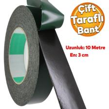 Badem10 Çift Taraflı Yapıştırıcı Yapıştırma Köpük Bant Eva Montaj Bandı Siyah 30 mm x 10 Metre