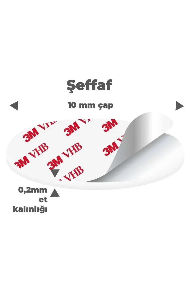 3M Çok Ince Güçlü Şeffaf 100 Adet Hazır Kesim 10MM Çap