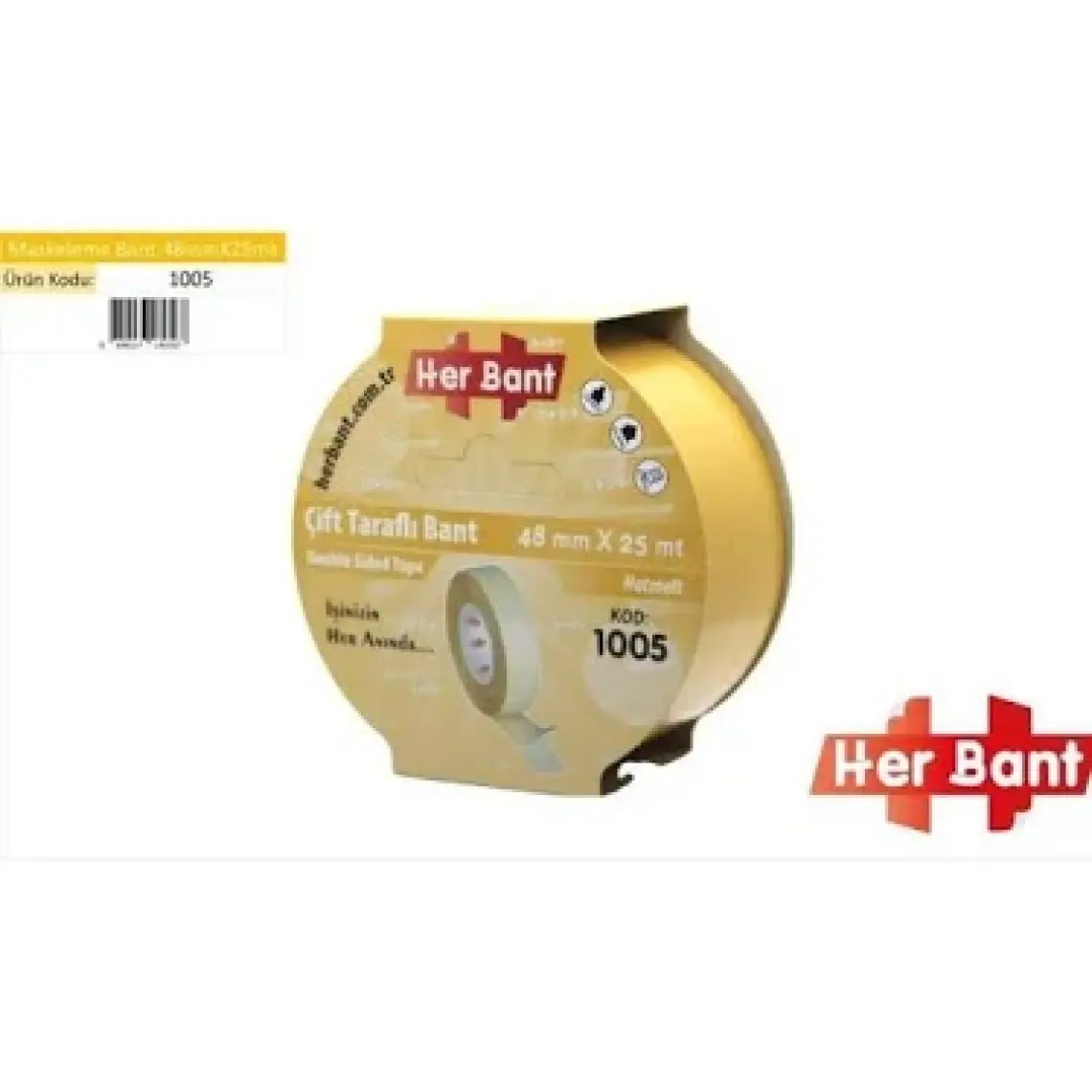 Her Bant Çift Taraflı Bant 48 mm x 25 mt