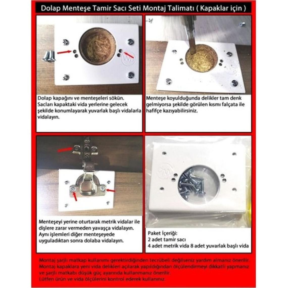 Neler Geldi Neler Menteşe Tamir Seti Pratik Tamir Sacı Dolap Tamir Kiti Paslanmaz Dolap Kapak Tamir Sacı 2 Adet