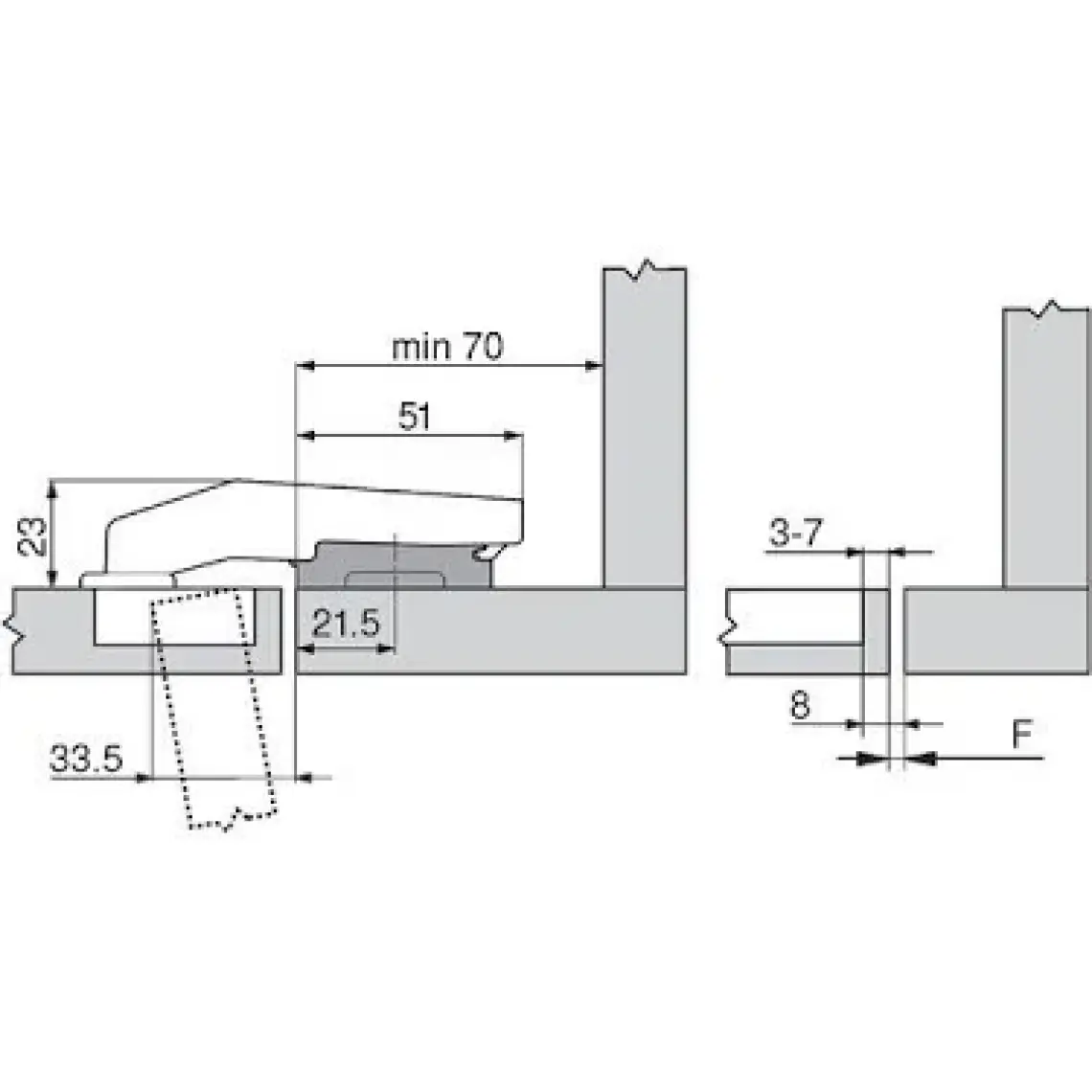 Blum Clip Kör Kapak Sabit Kapak Menteşesi 90 drc