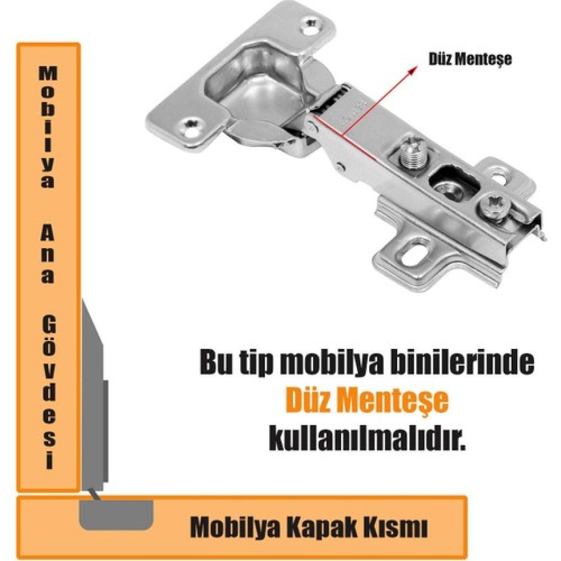 Samet Star Mobilya Dolap Kapak Menteşesi Düz Tas Mentese (1 Çift)