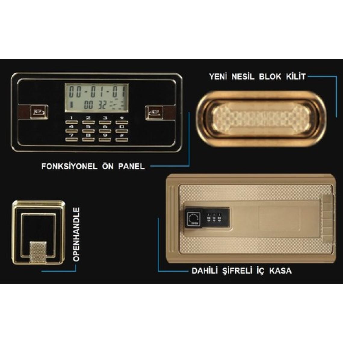 İnsafe ISC80YH Special Edition Ekstra Büyük Boy Çelik Para Kasası - Değerli Eşya ve Mücevher Kasası