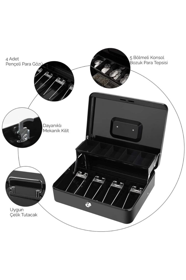 Mühlen Cash Box CB300 Fonksiyonel Taşınabilir Anahtarlı Para Çekmecesi/kutusu Otomatik Para Rafları