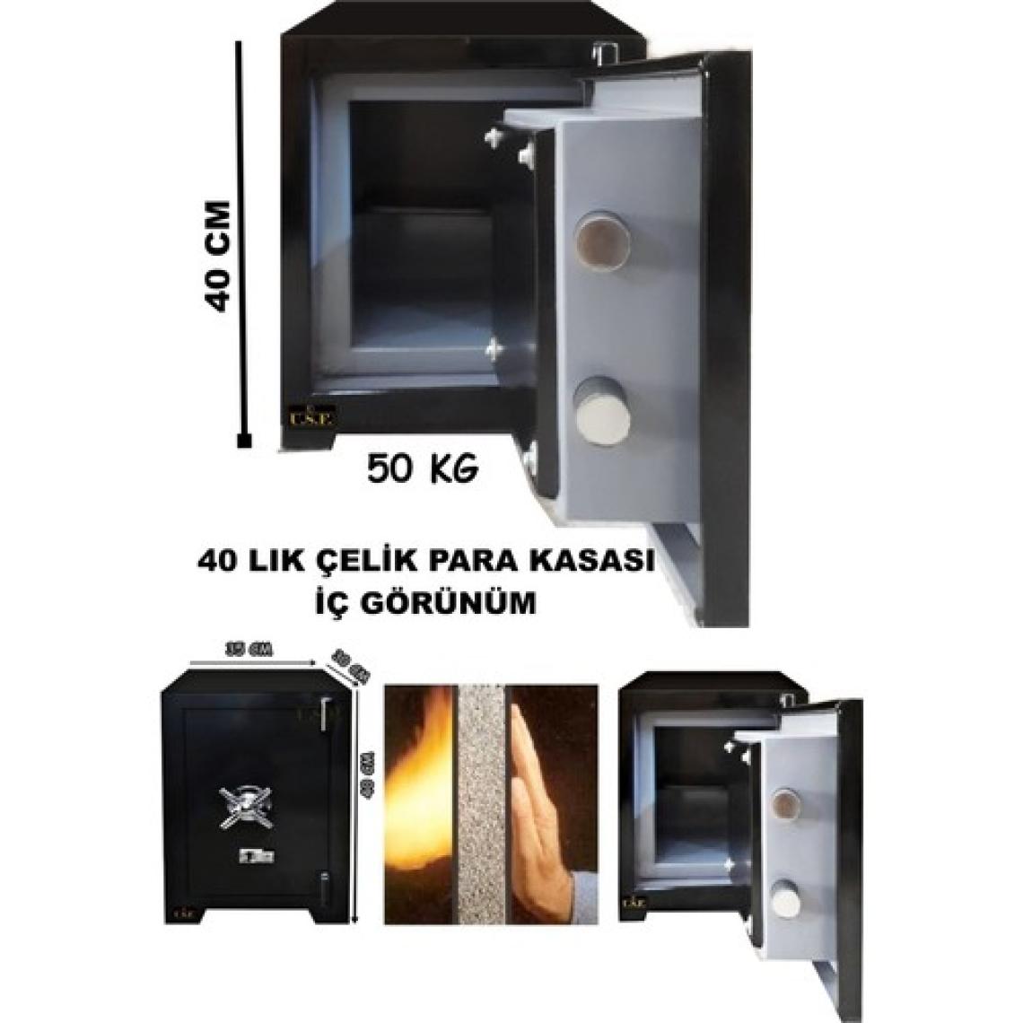 U.S.F Ev ve Ofis Tipi Çelik Para Kasası 40 cm -50kg