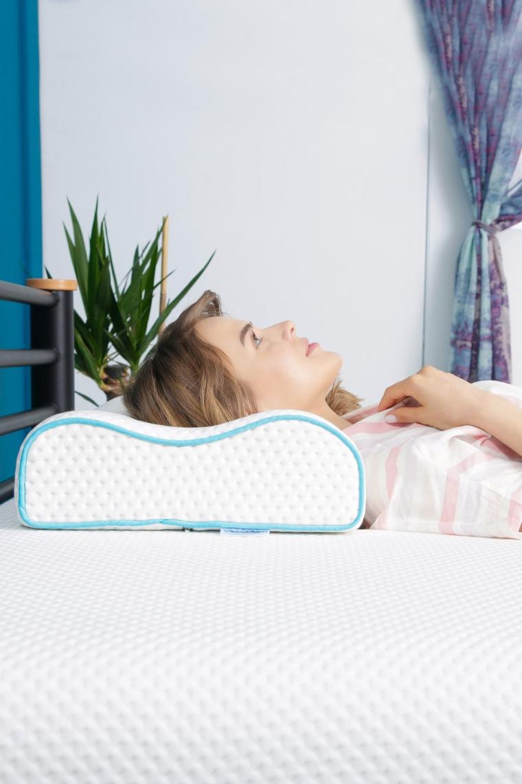 Çift Taraflı Yüksek Boyun Destekli Ortopedik Yastık Visco Yastık - 55x35x12-11cm