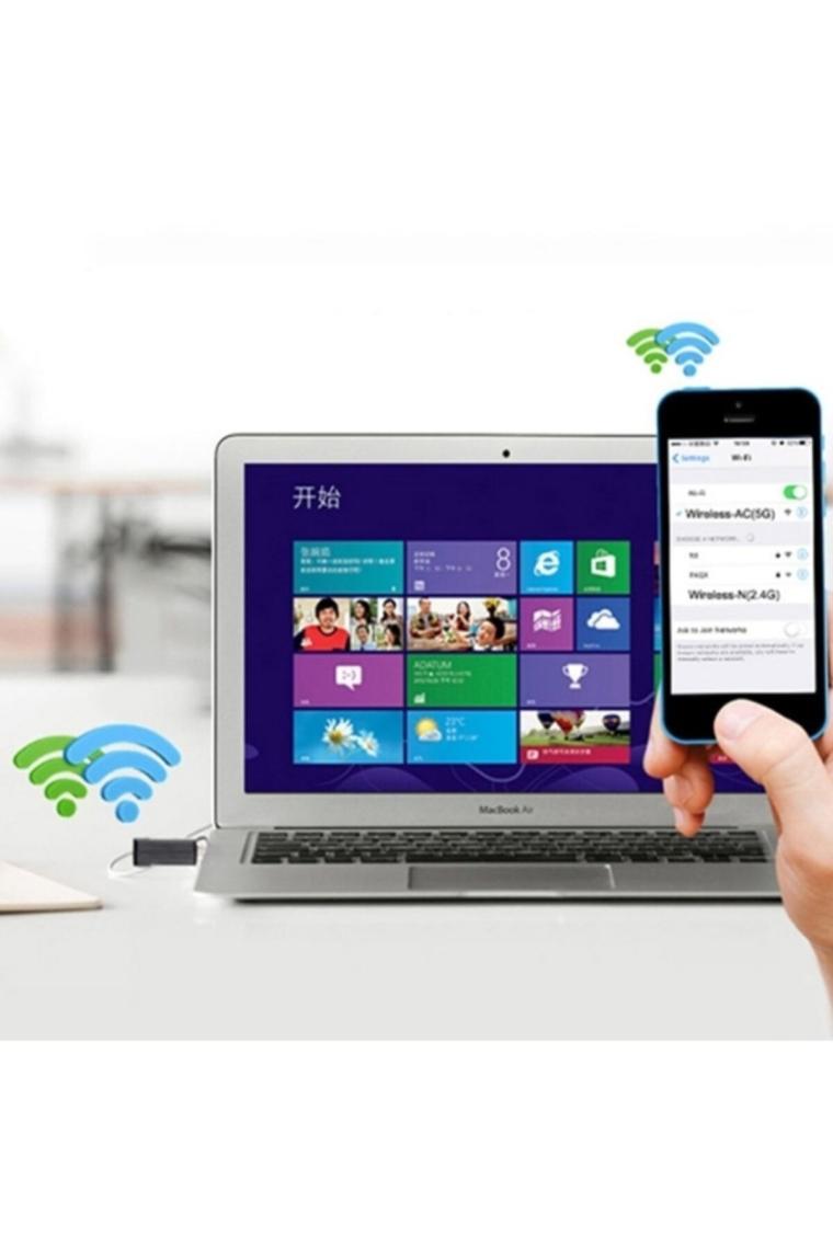 Ally Çift Bant 600 Mbps 2.4 Ghz +5 Ghz USB Kablosuz Wifi Adaptör AL-33245