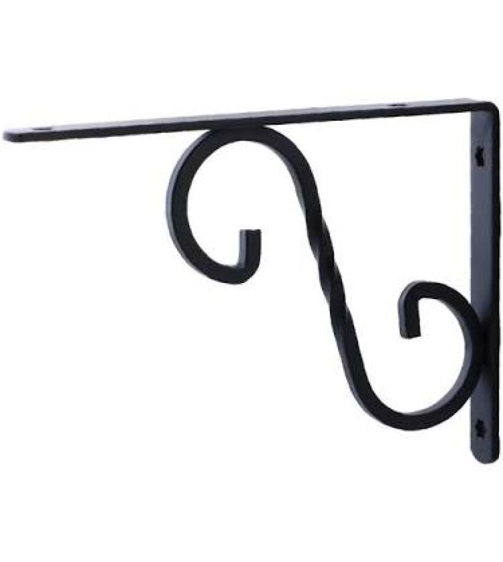Badem10 Raf Altı Raf Tutucu Ayak Ferforje Siyah 150X110 MM 2 Adet