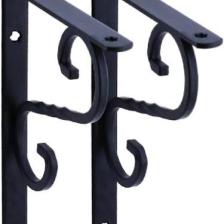 Badem10 Raf Altı Raf Tutucu Ayak Ferforje Siyah 150X110 MM 2 Adet