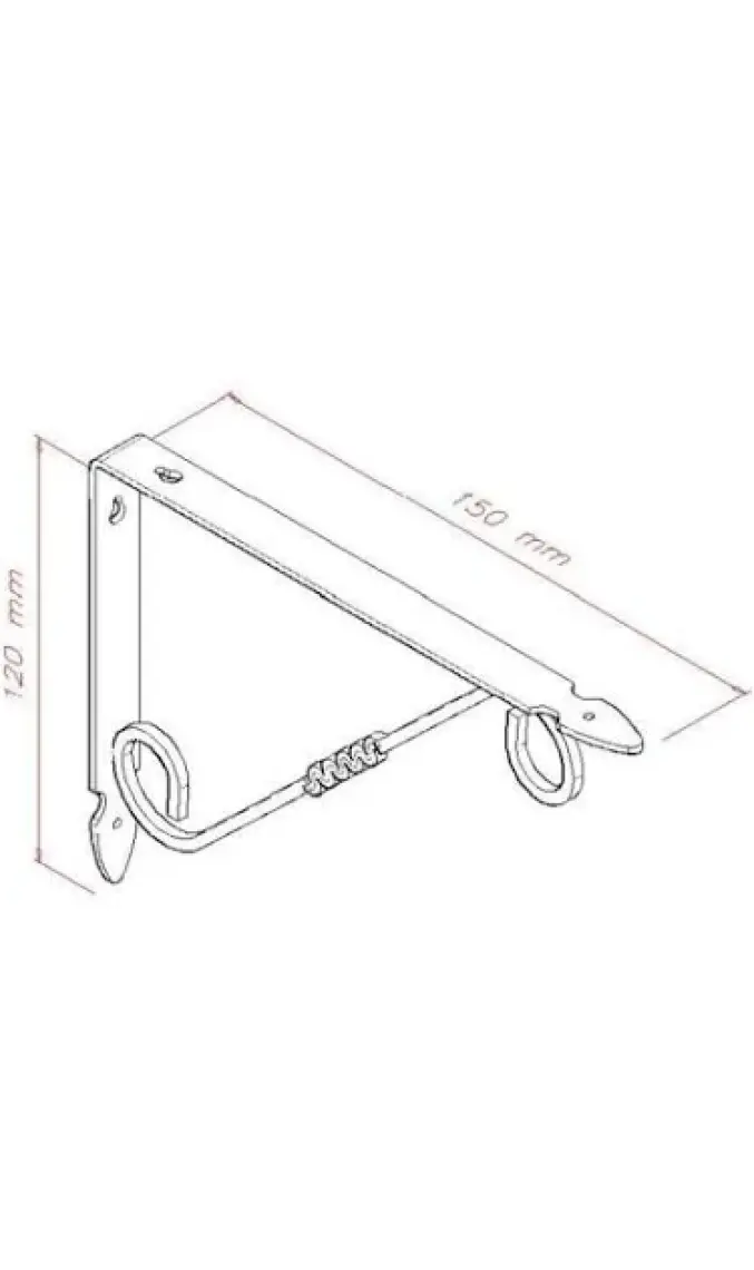 Ferforje Raf Altı Konsol 120X150 Mm