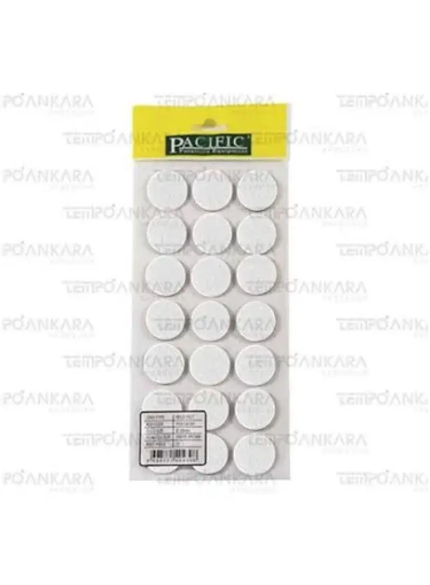 Pacific Yuvarlak Yapışkanlı Sandalye Koltuk Mobilya Ayak Keçesi Felt 30 Mm Beyaz