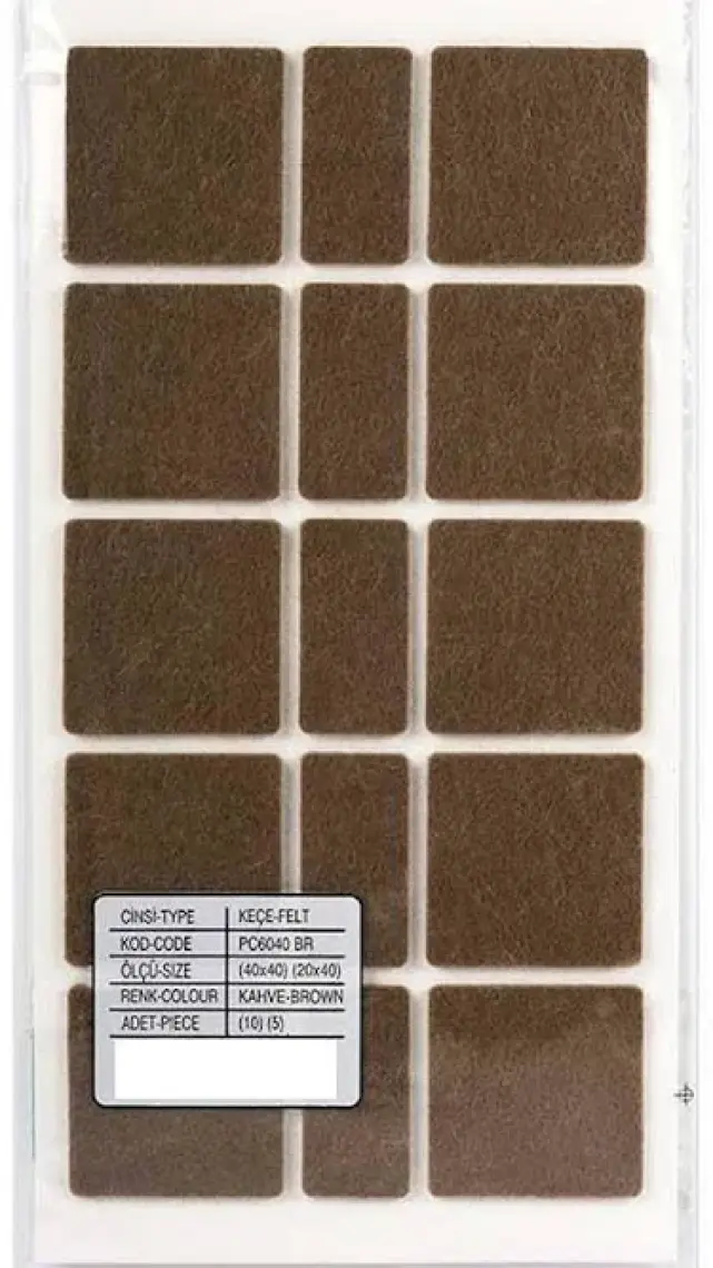 Gürçay Hırdavat Mobilya Altı Zemin Koruyucu Keçe 40 x 40 mm