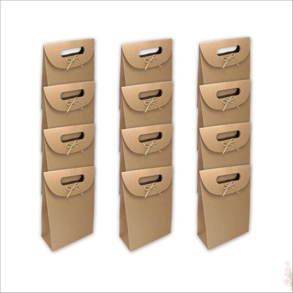 Süsle Bebek ve Parti El Geçmeli Kraft Karton Çanta 16 x 12 x 6 cm - 12 Adet