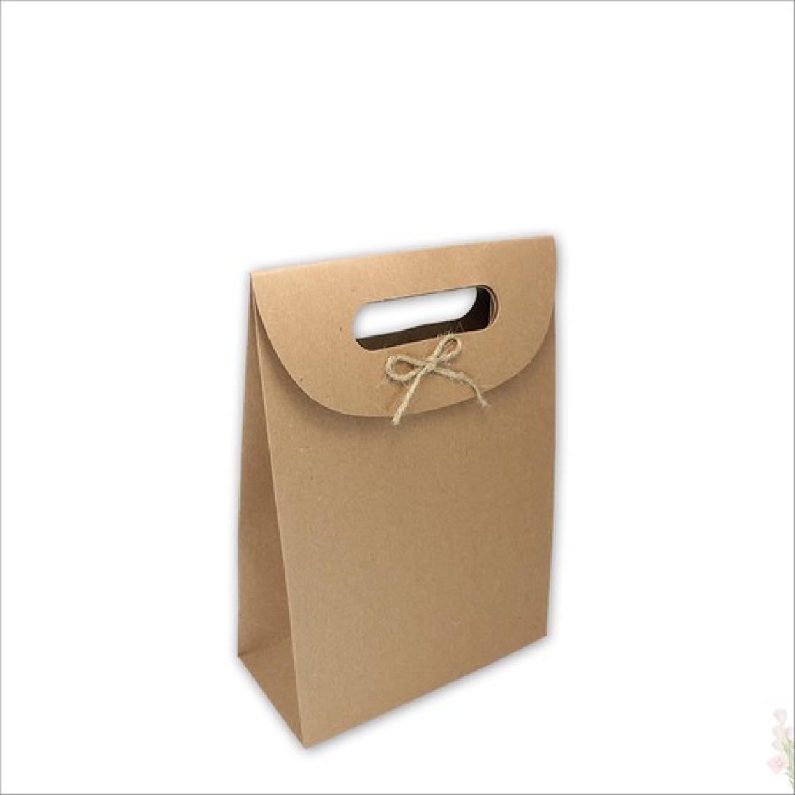 Süsle Bebek ve Parti El Geçmeli Kraft Karton Çanta 16 x 12 x 6 cm - 12 Adet