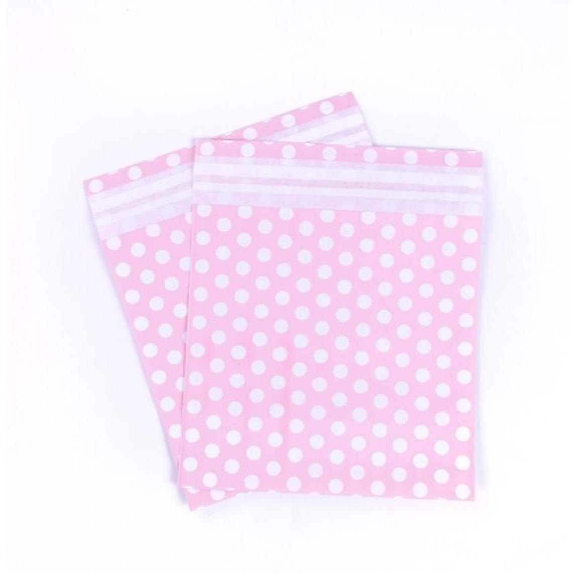 Pembe beyaz puantiye hediye paketi, 20x20 cm  5 adet