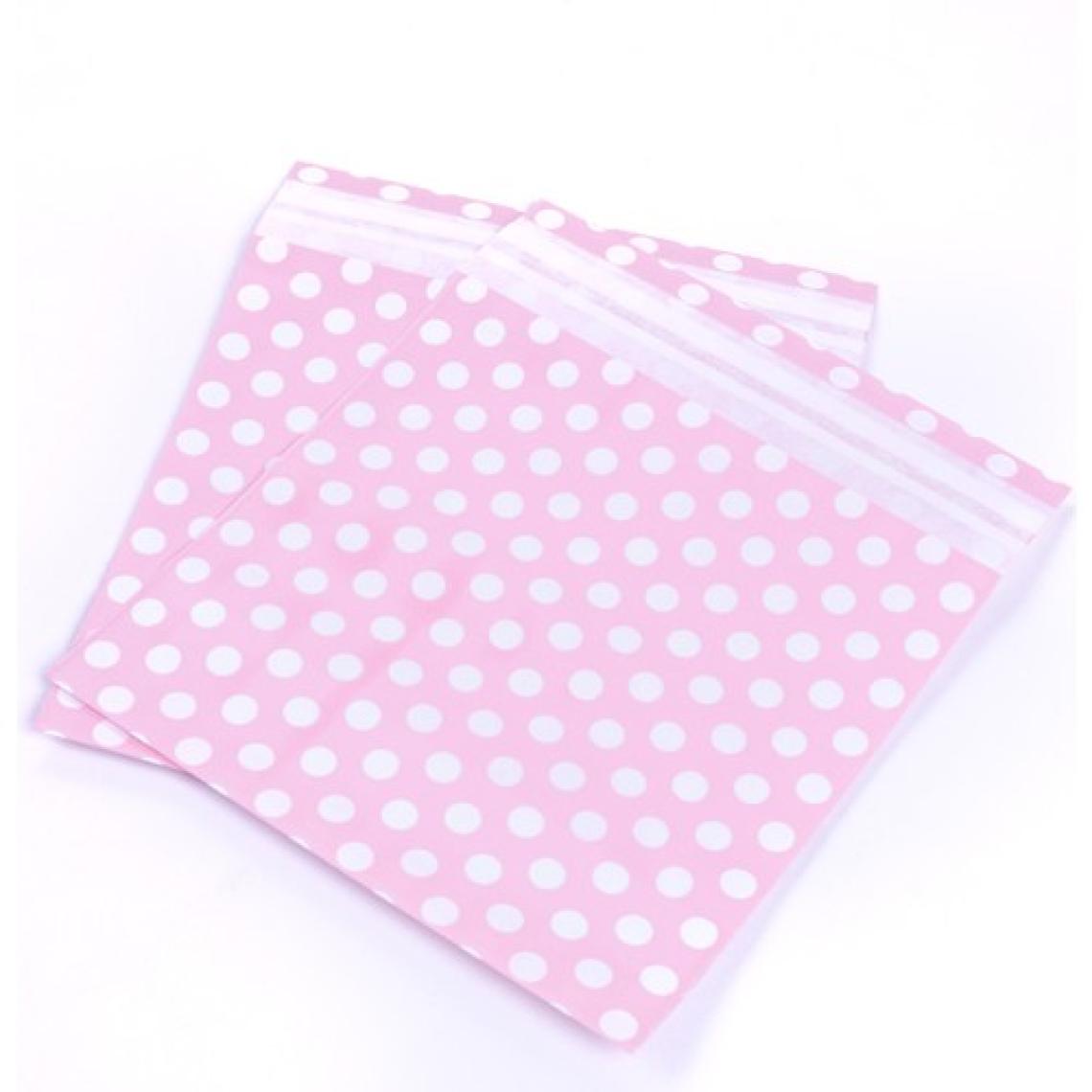 Pembe beyaz puantiye hediye paketi, 20x20 cm  5 adet