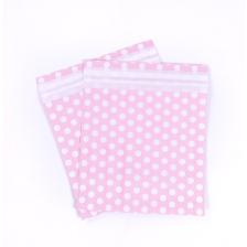 Pembe beyaz puantiye hediye paketi, 20x20 cm  5 adet