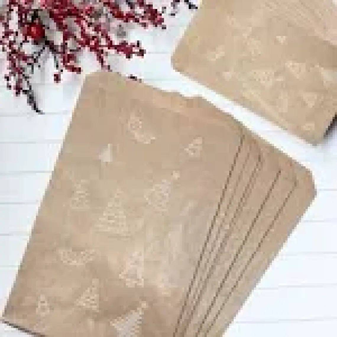 Çam desenli kese kağıdı, kraft  18x30 - 1000 adet