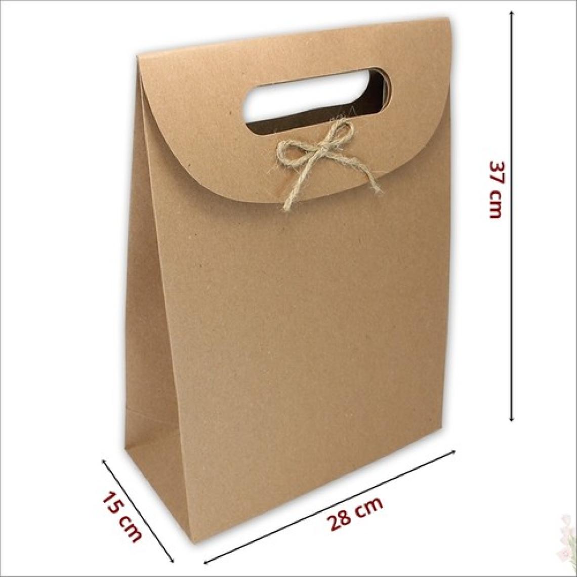 Süsle Bebek ve Parti El Geçmeli Kraft Karton Çanta 38 x 27 x 15 cm - 1 Adet
