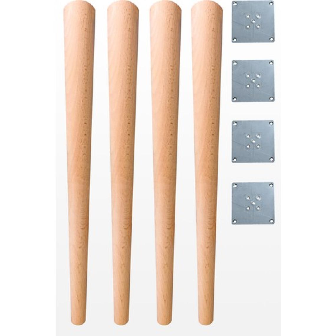 Ahşap Masa Ayağı 4'lü Set  / Uzunluk: 75 cm - Çap: 5.5 cm