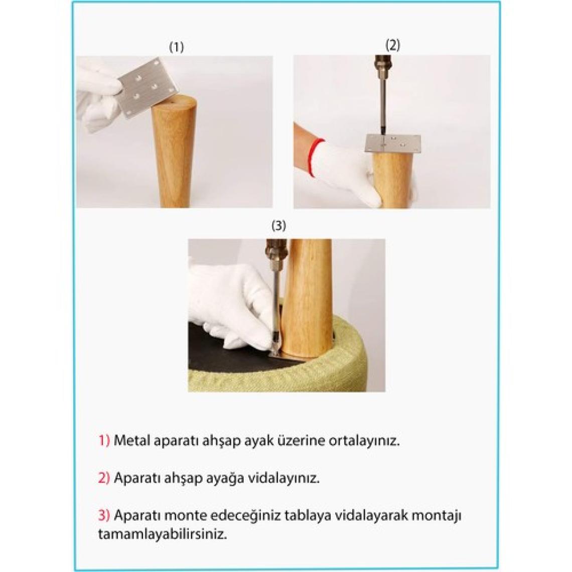 Ahşap Masa Ayağı 4'lü Set  / Uzunluk: 75 cm - Çap: 5.5 cm
